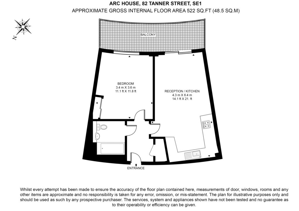 Floorplan for Arc House, Tanner Street, Southwark