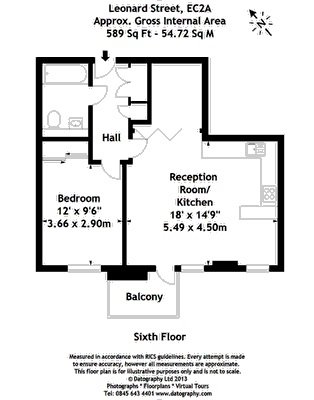 Floorplan at Leonard Street, Shoreditch