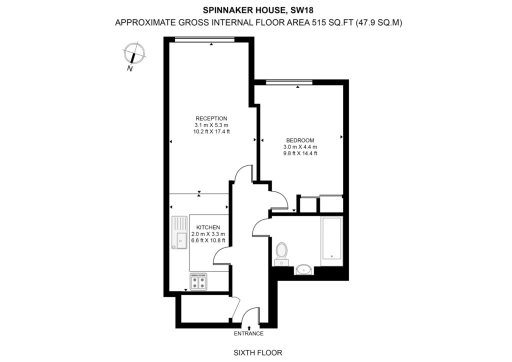 Floorplan at Spinnaker House, Battersea Reach